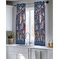 thumbnail image 5 of Navy Blue Flowers Sheer Curtains 39 Inch Length 2 Panels Set for Living Room/Bedroom, Spring Vintage Floral Leaves Farmhouse Kitchen Curtains Grommet Semi-Sheer Curtains Window Treatments 27.5"x39"x2, 5 of 7