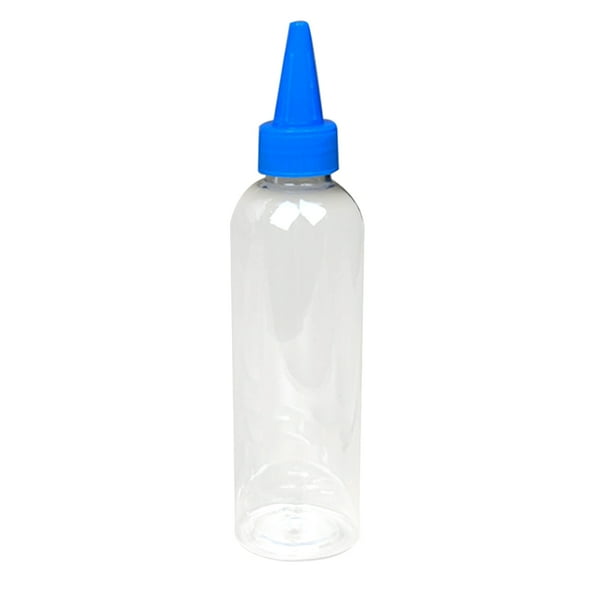 6Pcs 200ml Clear PET Plastic Squeeze Bottles Empty Sharp Nozzle Dropper