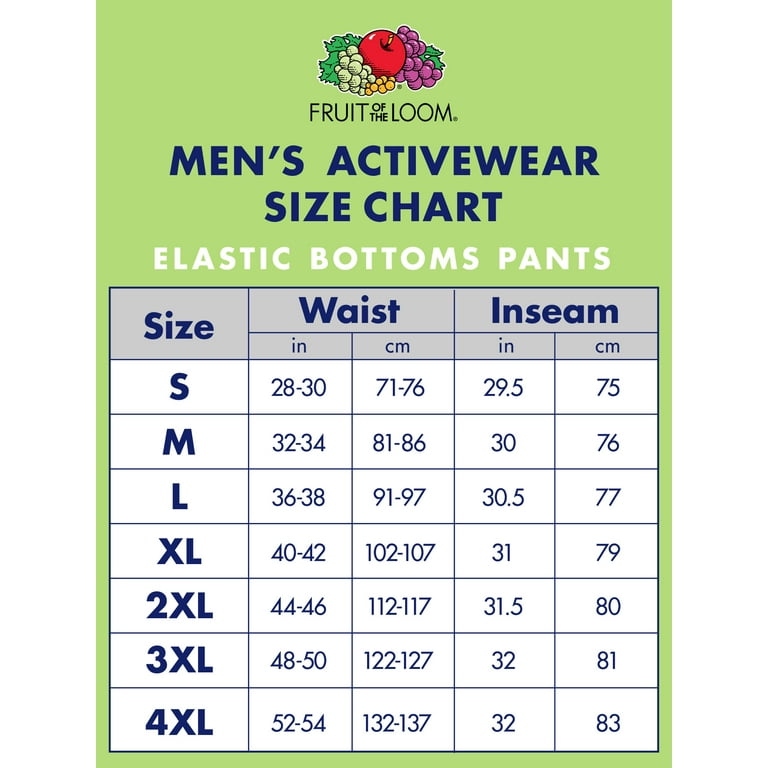Fruit of the loom men's dual defense elastic store bottom sweatpants