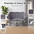 thumbnail image 6 of VILLEY Oversized Double Camping Chair, 800lbs Portable Folding Loveseat for Adults, Heavy Duty Suede Fabric, XL 2 Person Padded Chair with Cup Holders for Outdoor Camping, Lawn, Backyard, 6 of 10