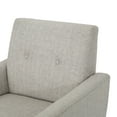 thumbnail image 6 of GDF Studio Teche Mid Century Modern Fabric Tufted Club Chair, Beige and Dark Brown, 6 of 9