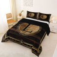 thumbnail image 2 of Castle Fairy Western Wood Letter L Queen Comforter Set 3pcs for Adults,Vintage Star Of Texas Bedding Comforter Set,Black Reversible, 2 of 6
