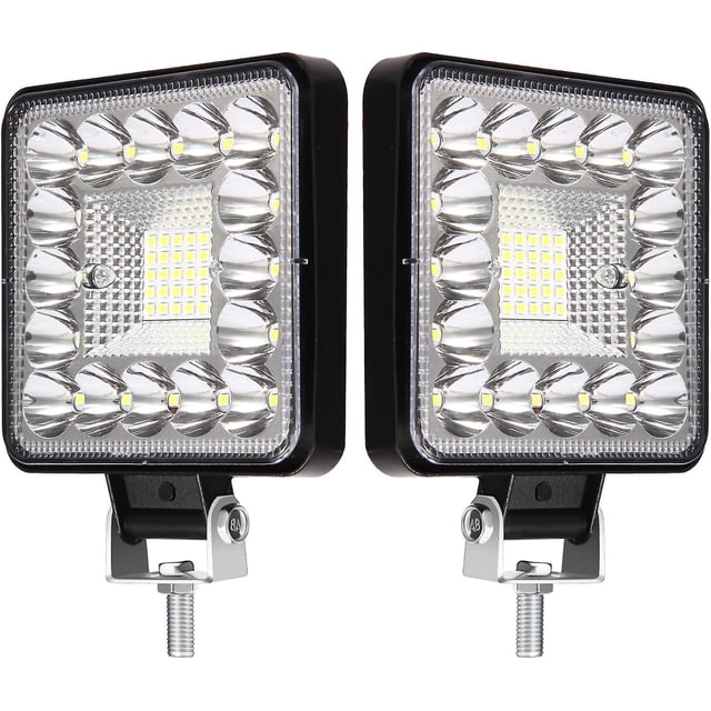 LED Work Light 12V 2PCS123W 4' led tractor Spotlight Square 12V 24V light work lights for offroad Car trucks SUV 4x4 tractor, fog light