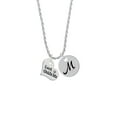 thumbnail image 2 of Delight Jewelry Silvertone Large Lord Guide Me Heart Silvertone Script Initial Disc - M - Charm Necklace, 20"+3", 2 of 4