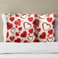 thumbnail image 3 of Valentines Day Throw Pillow Covers 18x18 Set of 2, Cute Love Hearts Doodle Holiday Decorative Pillowcases Square Cushion Cover for Couch Sofa Anniversary Wedding Gifts and Decor, 3 of 6