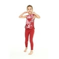 thumbnail image 5 of Girl's Athletic Sportswear Patterned Tank Top and Solid Legging Set in Lotus and Orchid Red X-Small, 5 of 5