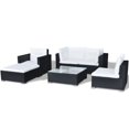 thumbnail image 4 of vidaXL 6 Piece Garden Lounge Set with Cushions Poly Rattan Black, 4 of 5