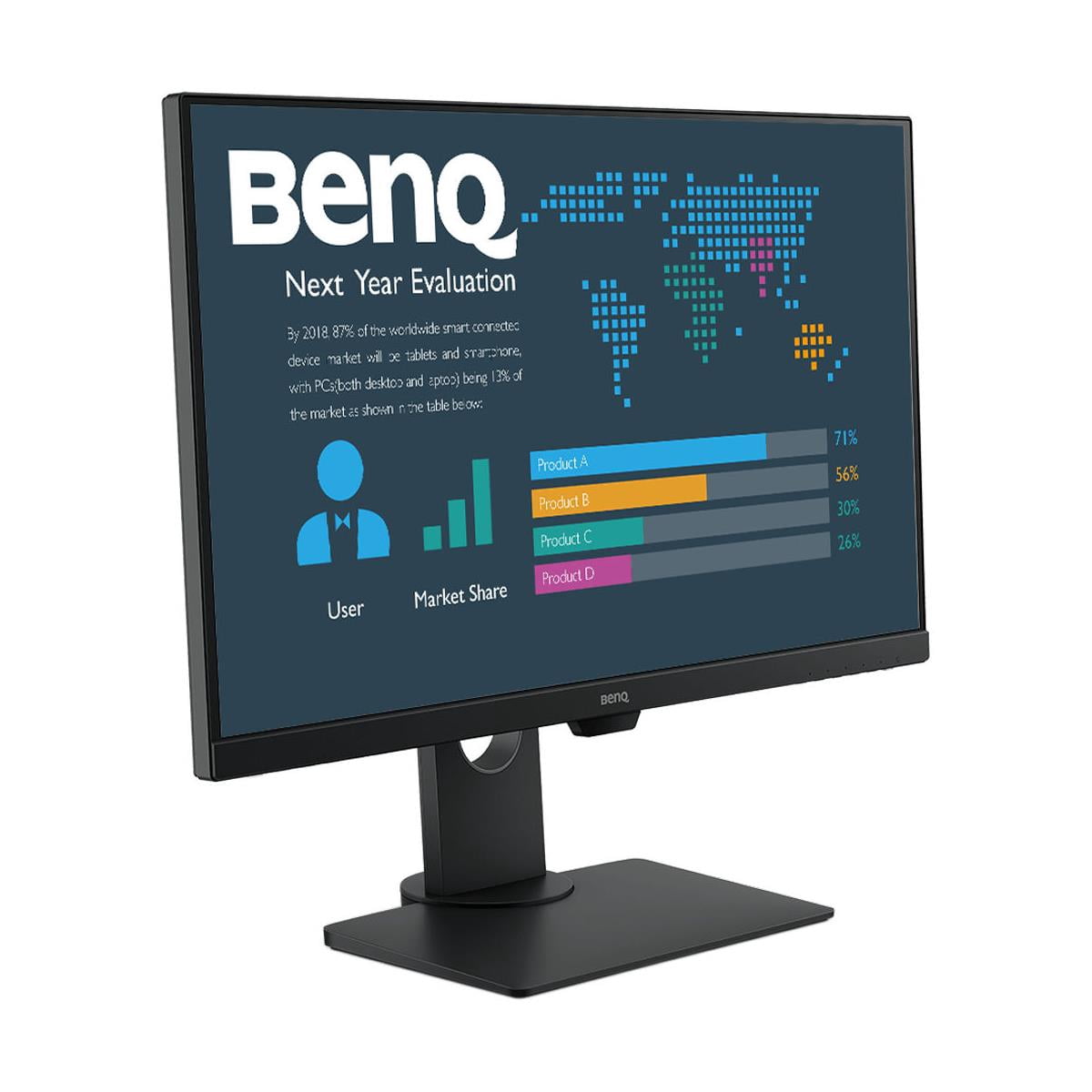 BenQ (2) BL2780T 27" Full HD 16:9 IPS Business Monitor with Eye-Care Technology, Built-In Speakers, Ergonomic Design, Black + H&A Dual Monitor Desk Mount Stand