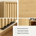 thumbnail image 5 of Joyyskill Fluted Bathroom Wall Cabinet, Wooden Medicine Cabinet with Sliding Door Adjustable Shelf, Modern Bathroom Wall Mounted Cabinet, Natural Oak, 5 of 6