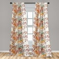 thumbnail image 2 of Botanical Window Curtains, Fall Inspired Leaves Branches with Splatter Style Abstract Blots, Lightweight Decor 2-Panel Set with Rod Pocket, Pair of - 28"x63", Rose Apricot and Pale Teal, by Ambesonne, 2 of 3