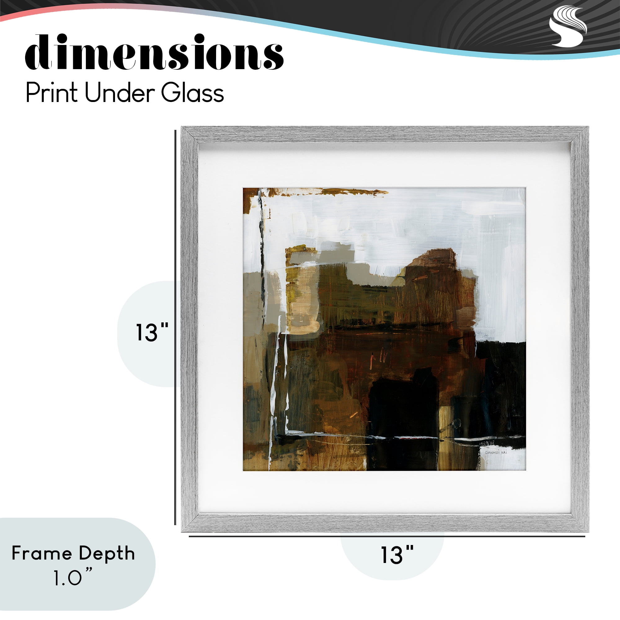 Stupell Industries Natural Abstract Earth Tones Gray Framed Print Under Glass, design by Danhui Nai