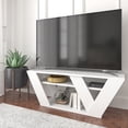 thumbnail image 2 of Ada Home Decor Furniture for TVs up to 48" 2 Tier Open Shelf White Todd Modern TV Stand, 2 of 12