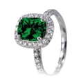 thumbnail image 3 of 2 Carat Unique Emerald and diamond Bridal Ring Set on 10k White Gold, 3 of 3