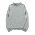 thumbnail image 1 of Womens Plus Size Sweatshirt Round Neck Long Sleeve Velvet Sweatshirt Fall Fashion Solid Color Pullover Tops Gray S, 1 of 5
