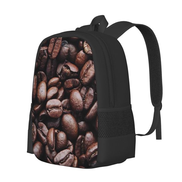 KLL Coffee Bean Pattern Carry on Backpack,16.5x12.5x5.5 Personal Item Bag Carry On Backpack Water Resistant Lightweight Daypack