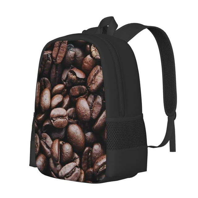 KLL Coffee Bean Pattern Carry on Backpack,16.5x12.5x5.5 Personal Item Bag Carry On Backpack Water Resistant Lightweight Daypack