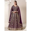 thumbnail image 4 of Royal Glamour Purple All Over Embroidered Georgette Designer Anarkali Gown, 4 of 4