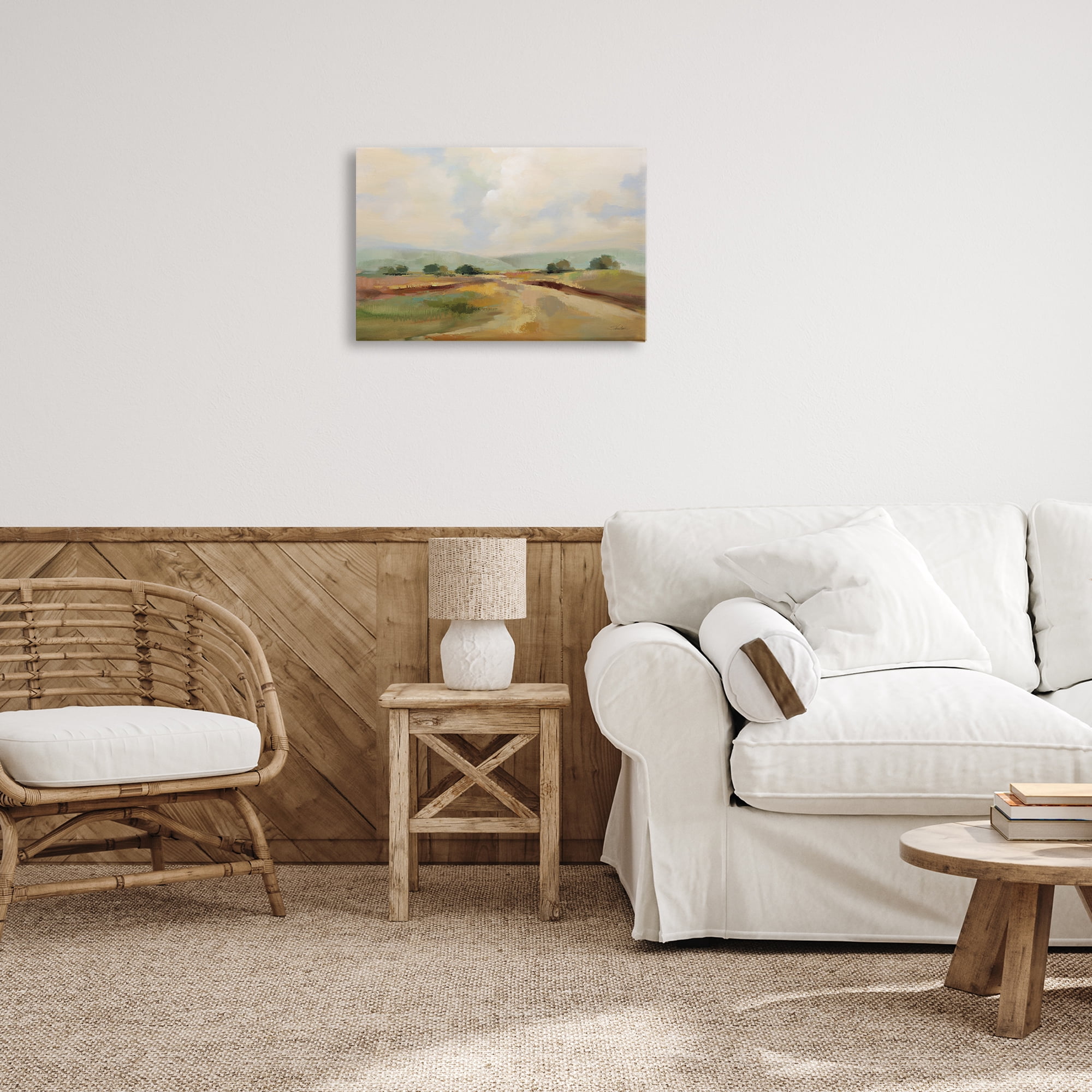 Stupell Industries Solitary Rural Landscape Landscape & Nature Painting Wrapped Canvas Art Print Wall Art, 24 x 16