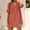 Pink, variant on Pxiakgy Hot Sale!! Women's Linen Button Down Shirt Rolled Cuffed Short Sleeve Blouse Ladies Summer Casual V Neck Beach Cotton Tops Stand Collar Pleated Cotton Linen Mid Sleeved Top Shirt Light Blue L