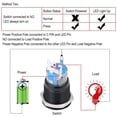 thumbnail image 4 of ZOUSSIQI DC 12V LED Car Engine Start Stop Push Button Switch Ignition Starter Switch Universal Metal Press LED Push Button Switch White(Black) CA919-42472, 4 of 6