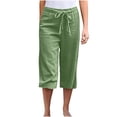 thumbnail image 2 of SEMPAI Pants for Women Culottes Cropped Solid Womens Pants Summer Pants Regular Up to 50% Off Simple Solid Oversized Womens Pants for Ladies Womens Pants Summer Savings, 2 of 6