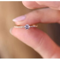 vylahjewellery Brilliant 1.50 CT Round Cut Moissanite Diamond Ring 14K Rose Gold Affordable Engagement Ring