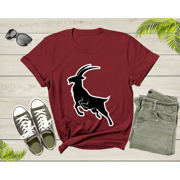 Goat Silhouette Graphic T-Shirt Best Funny Cool Emoji Gift