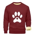 thumbnail image 2 of guisaled Fleece Lined Sweatshirt for Men Fashion Printed Pullover Basic Tops Padded Thicken Warm Crewneck Winter Sweatshirts, 2 of 3