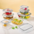 thumbnail image 5 of 7pcs Glass Storage Container Set with Lids, Sindcom Meal Prep Containers, Airtight Bento Boxes, Gray, 5 of 7