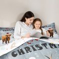 thumbnail image 4 of Feelyou Rustic Highland Cow Twin Bedding Sets 7-Piece, Merry Christmas Bedding Comforter Set, Kawaii Winter Animal Reversible Sheet Sets, Ultra Soft Home Decor, 4 of 7