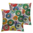 thumbnail image 2 of COMIO Watercolor Polka Dot Circles Rainbow Colorful Decorative Pillow Covers Cozy Soft Throw Pillowcase Square Couch Cushion Cover for Home Decor Sofa Living Room Bed Car,2 pcs White, 2 of 6