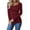 Red Wine, variant on Sherrylily Womens Long Sleeve Henley Shirts Ribbed Button Down Casual Tunic Tops