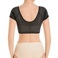 thumbnail image 4 of Huowey Crop Tops For Women Solid Color Scoop Neck Short Sleeve Underarm Cotton Sweat Pad Mesh Breathable Quick Drying Shirts Breathable Sweatproof Stretchable Slim Fit Tops,Black,M, 4 of 5