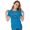 thumbnail image 4 of Hawaii Hibiscus Flower Distressed HI Womens Slim Fit Graphic Tee Brisco Brands S, 4 of 4