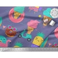 thumbnail image 3 of Soimoi Purple Rayon Fabric Beech & Fun Party Printed Fabric 1 Yard 56 Inch Wide, 3 of 3