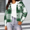 thumbnail image 2 of Flannel Jacket for Women Trendy Fleece Lined Button Down Plaid Shacket Long Sleeve Hooded Jackets Fall Winter Pocket Coat, 2 of 5