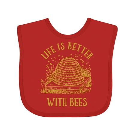 

Inktastic Life s Better With Bees Gift Baby Boy or Baby Girl Bib