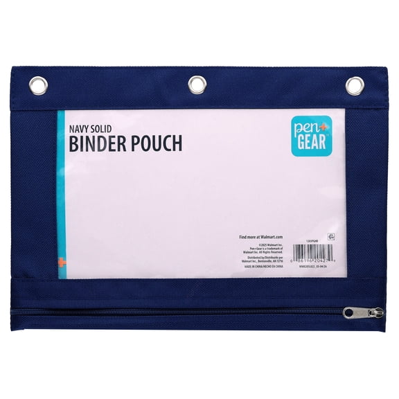 Pen+Gear Solid Binder Pouch, Navy