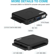 FIDECO SATA/IDE to USB 3.0 Adapter, Hard Drive Adapter Cable Converter for Universal 2.5/3.5 Inch IDE HDD, 2.5 Inch SSD, 5.25-Inch DVD/CD Drive