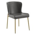 thumbnail image 6 of CHITA Modern Dining Chairs Set of 2,Upholstered Mid Century Faux Leather Dining Chair with Metal Legs for Kitchen Dining Room, Retro Gray, 6 of 11