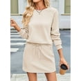 thumbnail image 2 of Women'S 2 Piece Lounge Sets Autumn Matching Outfits Long Sleeve Top and Skirt Loungewear  M, 2 of 8