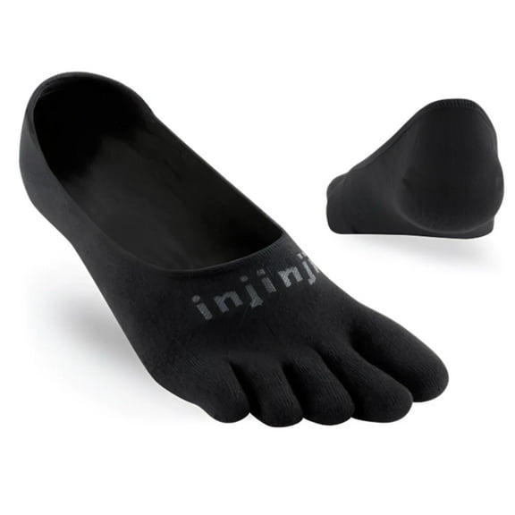 Injinji Men's Sport Lightweight Hidden Coolmax Toesocks, Black, Large