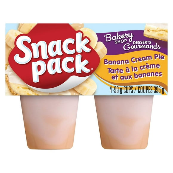 Snack Pack® Banana Cream Pie Pudding Cups, 4 Cups, 396 g