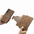 thumbnail image 2 of Wallet Case for Samsung Galaxy S21 FE Cash Credit Pocket Card Slots Holder Folio Flip Shockproof Full Coverage Detachable Magnetic Cover [Compatible with Magsafe] Kickstand, Brown, 2 of 10