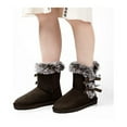 thumbnail image 6 of Pennysue Women Fashion Winter Boots Coffee Mid-Calf Faux-Fur Lining Snow Boots 6M, 6 of 7