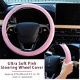 thumbnail image 5 of NOGIS 10 Pcs Leather Steering Wheel Cover for Women Cute Car Accessories Set with Seat Belt Shoulder Pads Seatbelt Covers Cup Holders Bling Start Button Ring Sticker Air Vent Clip Accessories, 5 of 7