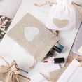 thumbnail image 4 of 12 bolsas de regalo de arpillera, bolsas de regalo con cordón de 4 * 5,5 pulgadas, bolsa de algodón reutilizable con cordón de 3 colores, bolsas de golosinas para bodas, fiestas de cumpleaño, 4 of 5