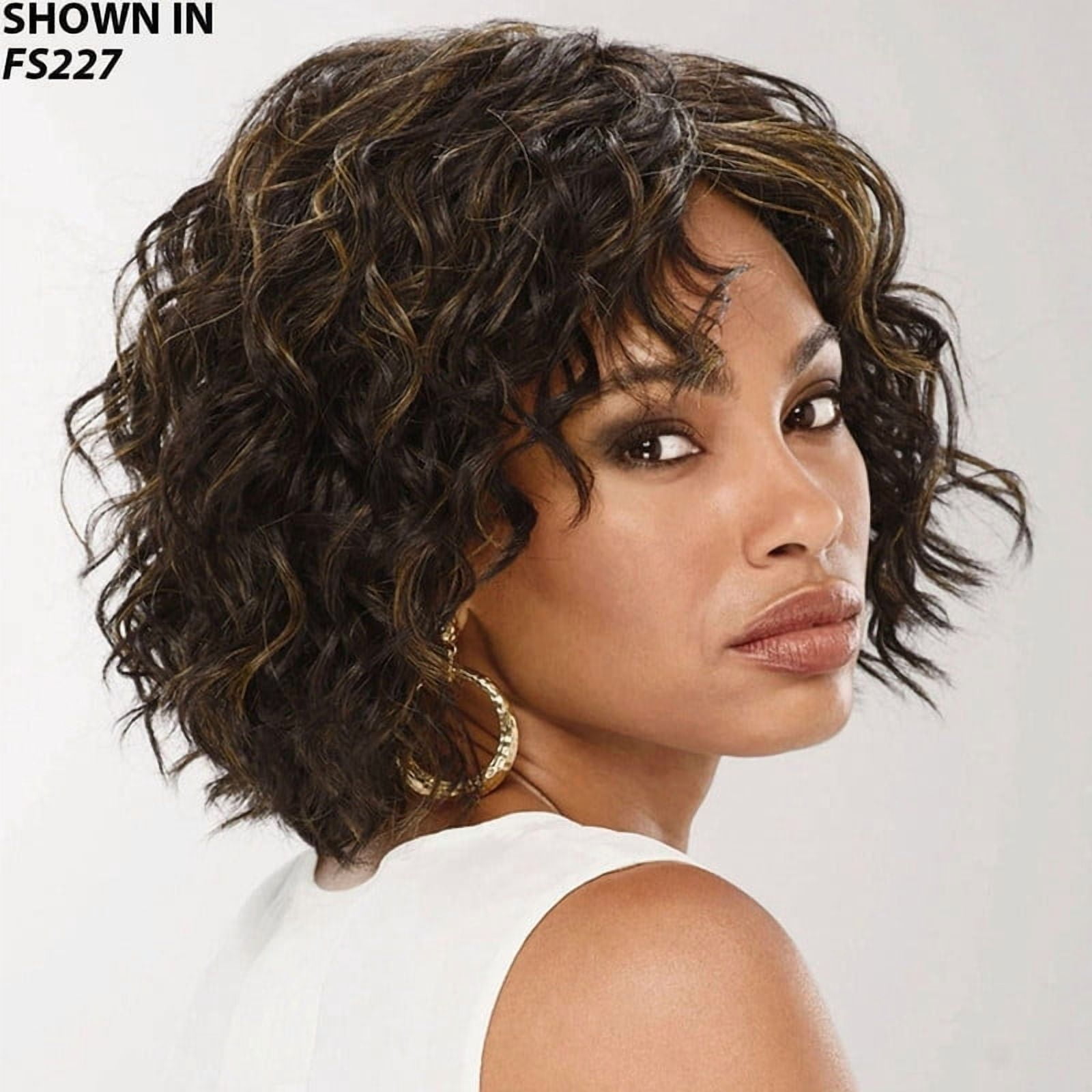 Esela Human Hair Blend Wig Luxurious Human Hair Blend for Versatile Styling Comfortable and Breathable Wig for All-Day Wear Perfect for Realistic Look (FS-227)
