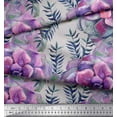 thumbnail image 3 of Soimoi Gray Velvet Fabric Leaves & Begonia Floral Printed Fabric 1 Yard 60 Inch Wide, 3 of 3