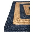 thumbnail image 3 of 2x6 Ft Navy Blue & Natural Jute Area Rug, Hand-Woven, Reversible, Farmhouse Boho Style, Durable & Pet-Friendly Rug for Living Room, Dining Room, and Bedroom, 3 of 5